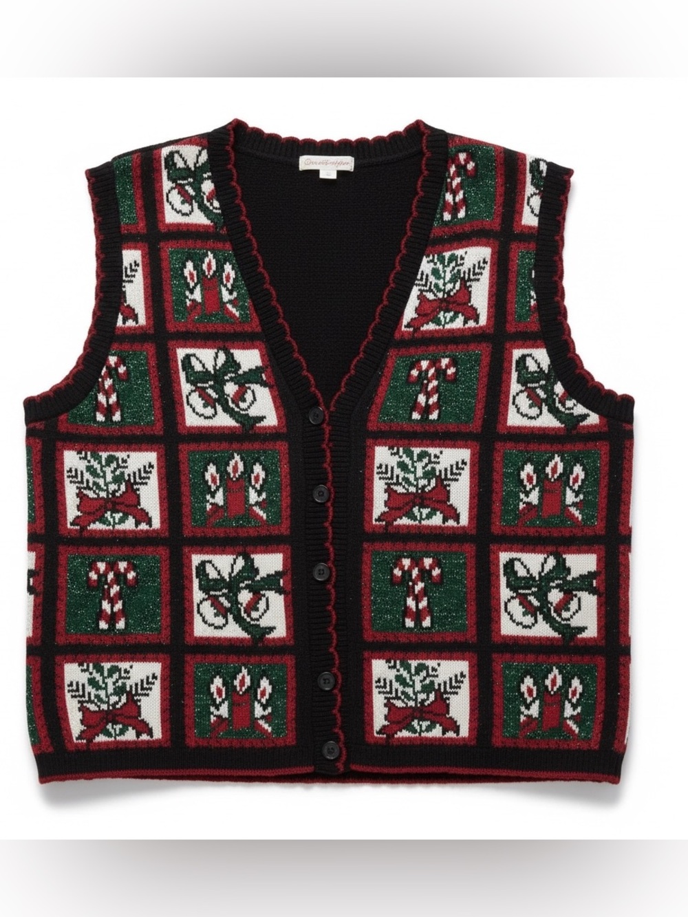 Vintage Holiday Time Christmas Sweater Vest — Women’s XL